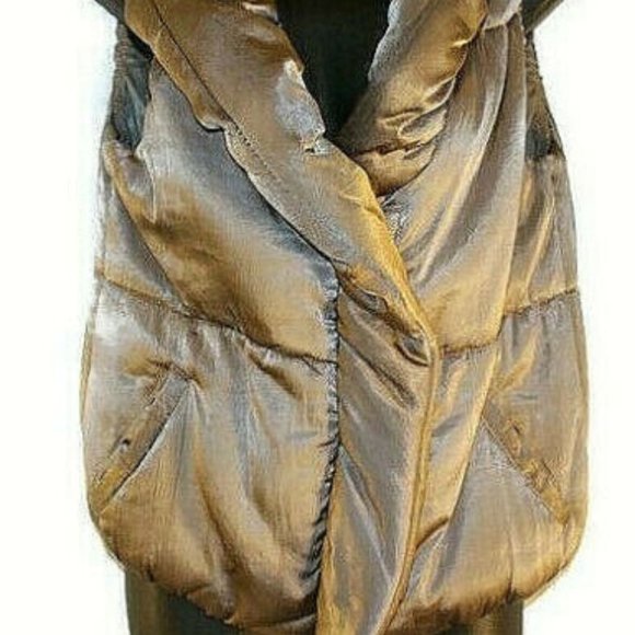 NY&C-Metallic-Bronze-Sleeveless-Puffer-Vest-Jacket - Picture 2 of 6